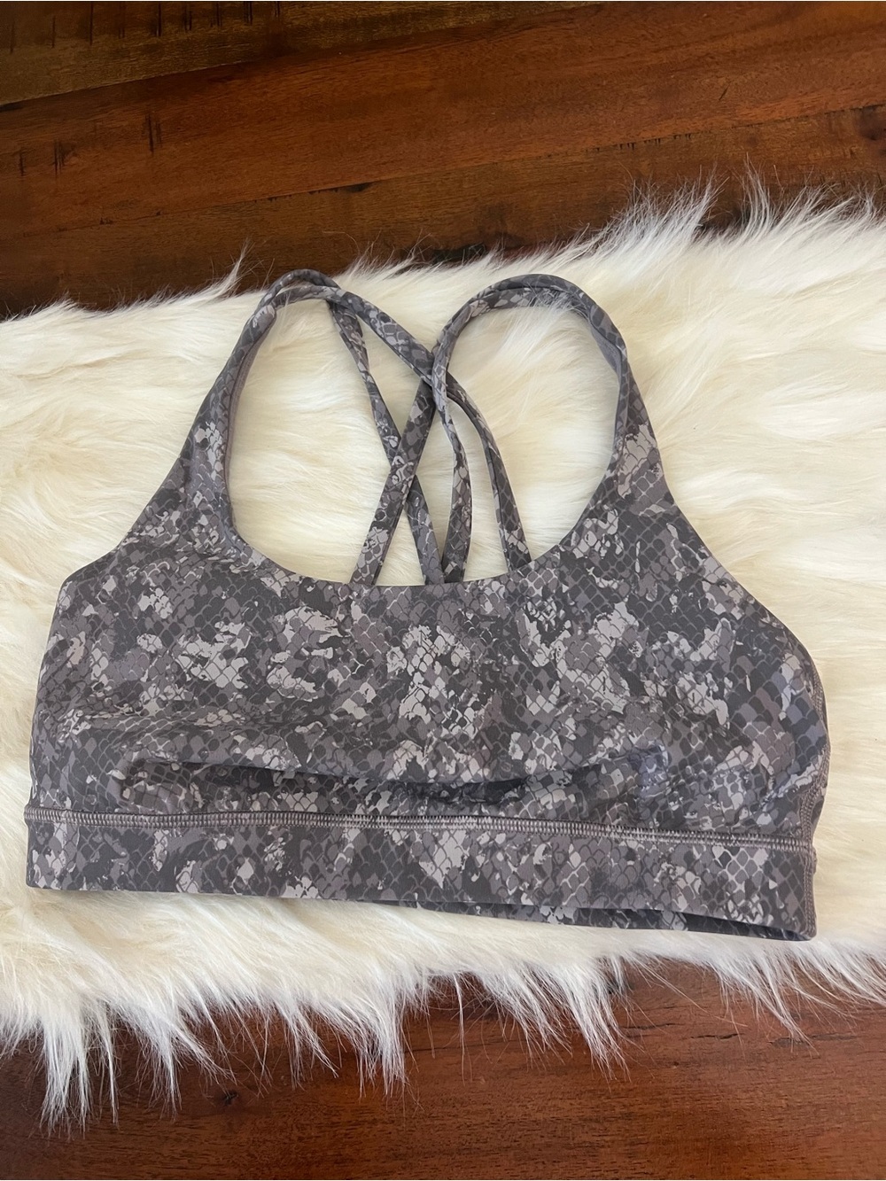 Lululemon Energy Bra Medium Support B–D Cups Hideaway Camo Lunar Rock Size 6
